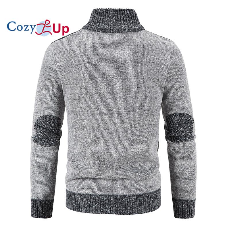 Útulný svetr s límečkem na podzim a zimu zahuštěný sametovým svetrem