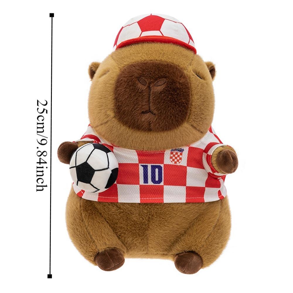 Sport Football Capybara Plush Toy Stuffed Capybara Fluffty Doll  Children Gift