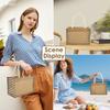 6/12Pcs Burlap Tote Bag Large Capacity Ladies Handheld Shopping Bag Reusable Gift Bags with Handle for Birthday Parties Wedding