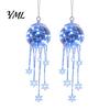 Durable Plastic Baubles LED Hanging Christmas Ornament, Icy Glow Sparkling Snowflake Cascade Decoration, Holiday Ornaments Winter Lighted Decor