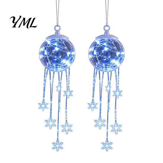 Durable Plastic Baubles LED Hanging Christmas Ornament, Icy Glow Sparkling Snowflake Cascade Decoration, Holiday Ornaments Winter Lighted Decor