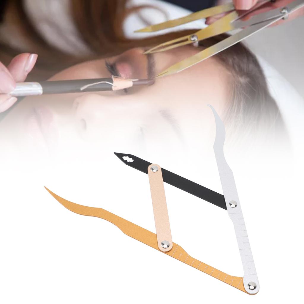 Eyebrow Three Point Positioning Balance Ruler Stainless Steel Multifunctional Golden Ratio Eyebrow Ruler for Semi Permanent Tattooing