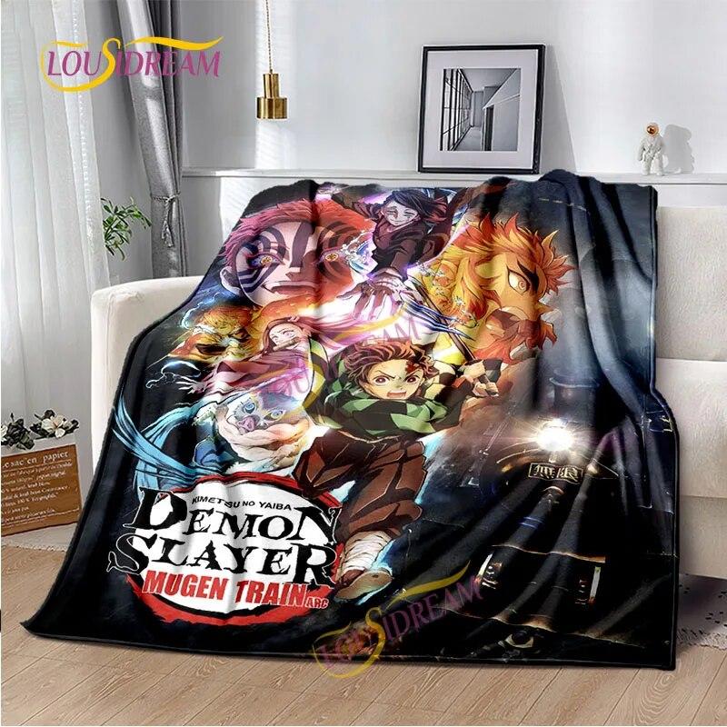 Japanese Cartoon Series Blanket Living Room Bed Sofa Travel 3D Demon Slayer Blanket Cartoon Home Office Hiking Gift