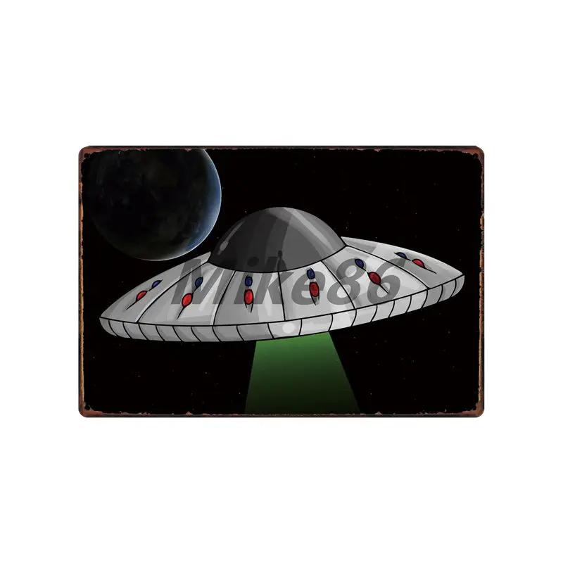 [ Mike86 ] Wanring AREA 51 I WANT TO BELIEVE UFO Aliens Metal Sign Wall Plaque Poster Custom Painting Room Decor Art LT-1695
