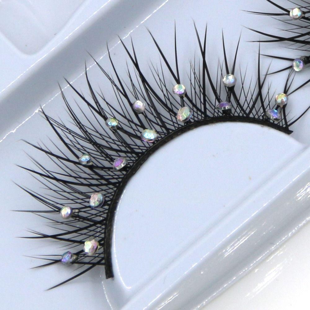 Fuffy Lashes Handmade Eye Extension False Eyelashes Diamond Manga Lashes Thick Long Eye Lashes