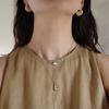 Personalized Unique Copper Plated 18K Real Gold Inlaid With Black Agate White Shell Rope Knot Twist Collarbone Chain Niche Fashion Necklace