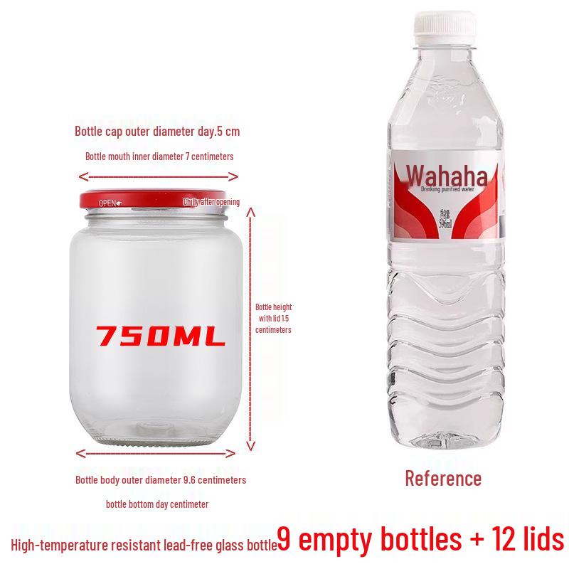 High-Temp Resistant Food Grade Jars: Ideal for Canning, Storage, Sealing; Perfect for Honey, Tomato Sauce, and Yellow Peaches. Steam & Boil Safe.