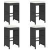 VidaXL Garden Bar Stools and Cushions Set of 4 Braided Resin, Stool, Outdoor Bar Stool, Bar Chair, 368689