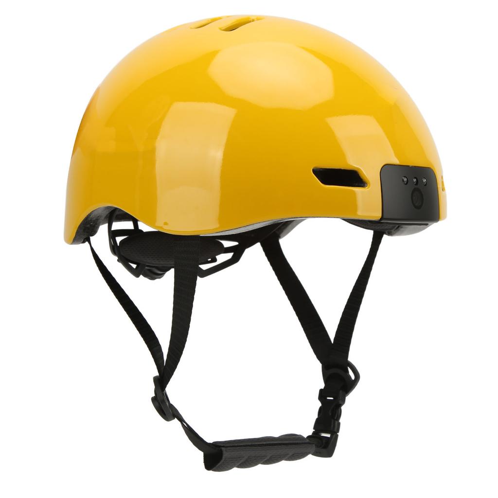 Smart Bike Helmet 1080P High Definition Recorder Sports Camera LED Light Adjustable Safety Cycling Helmet Yellow
