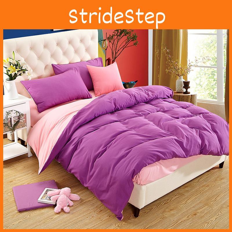 Luxurious Pure Color Duvet Quilt Cover Twin Queen King Size Solid Bedding Set