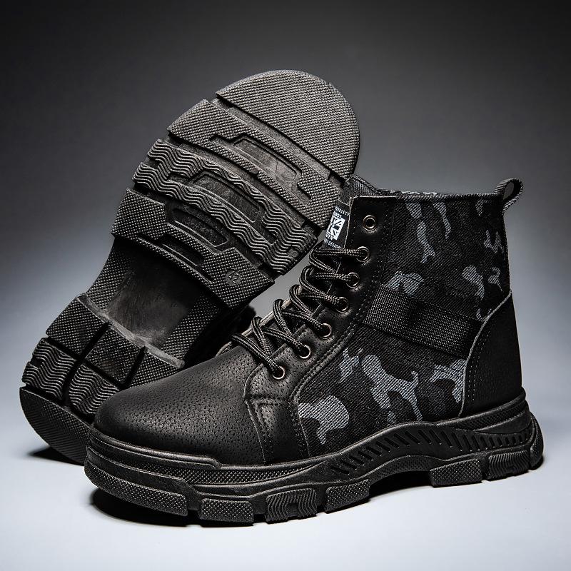 Martin Boots Men's Autumn Casual Fashion High-top Men's Shoes 2025 New Men's Camouflage Canvas Tooling Shoes