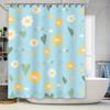 Delightful Floral Shower Curtain Bright Sunshine Hearts Design For Bathroom Decor Blue Yellow Green White Home Decor Waterproof