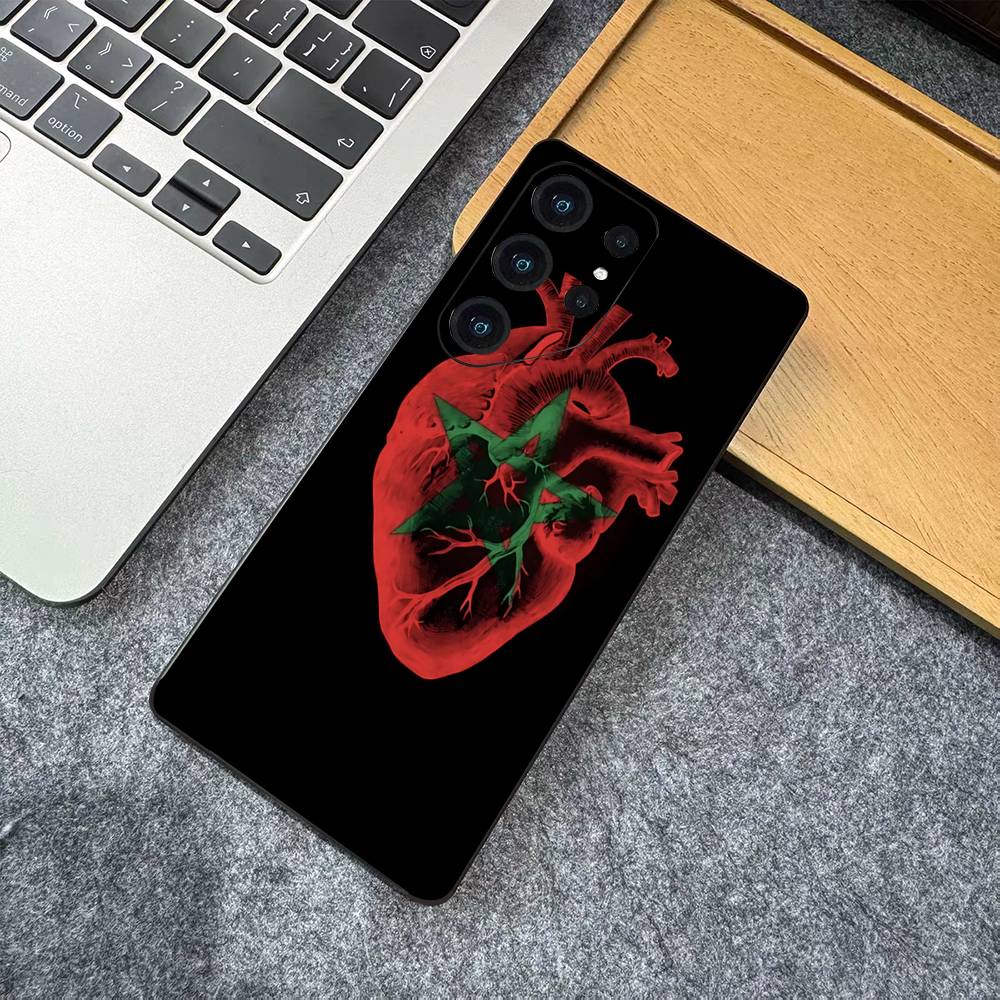 Morocco Map Flag Phone Case For Samsung S 24 Fe 25 Ultra Plus 20 Lite 21 30 22 23 24 22 Ultra 5G Fundas