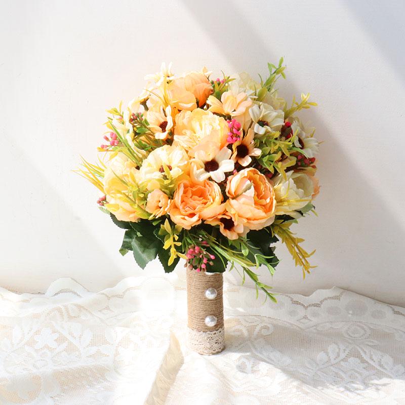 Korean Style Bridal Bouquet for Weddings - Artificial Flower Ball for Bridesmaids & Photo Props
