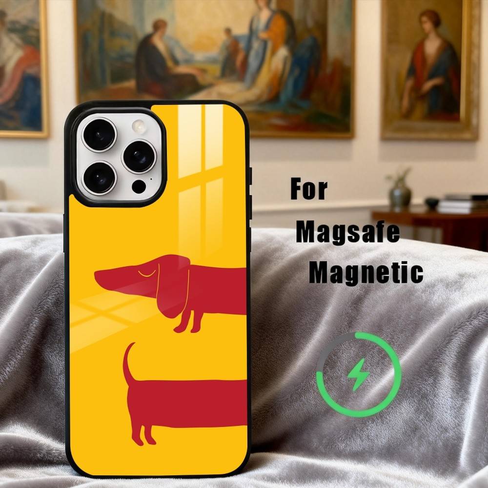 D-Dachshund S-Silhouette ART D-Dog Phone Case For iPhone17,16,15,14,13,12,11 Plus,Pro Max Magnetic For Magsafe Wireless Charging