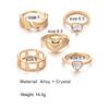 Boate festa rainha amor folhas escavadas joias versátil elegante conjunto de anéis femininos