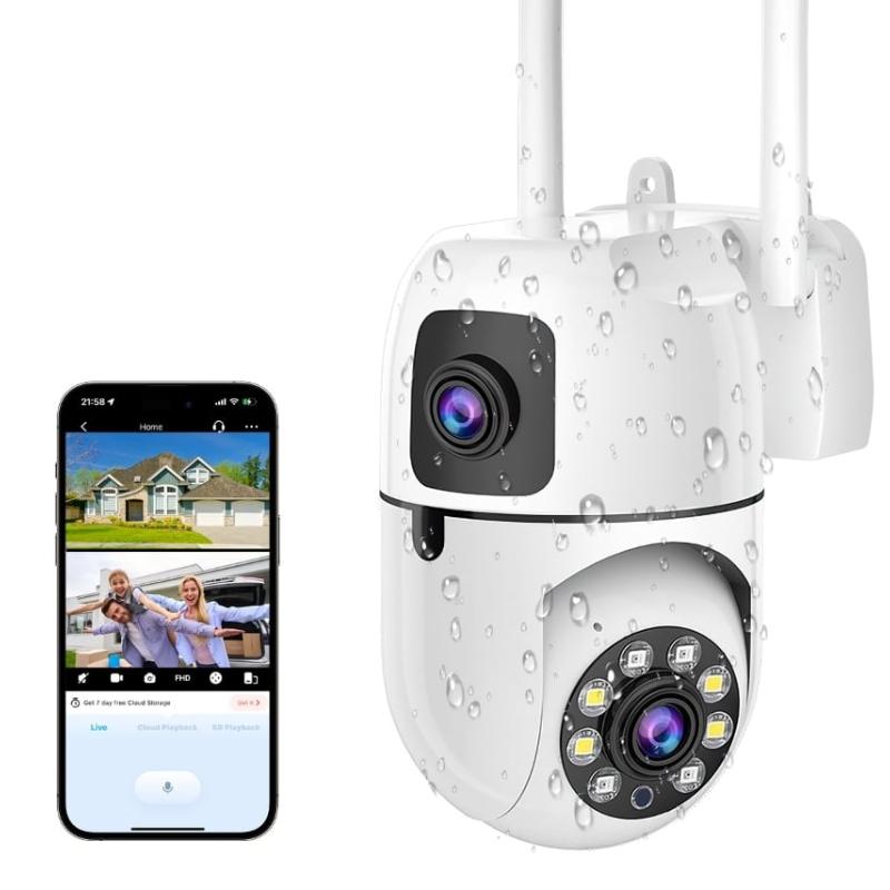 

Outdoor Indoor Dual Lens Security Camera 1080p Smart WIFI Night Vision Surveillance