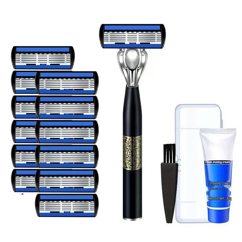 2024 Men's Razor: 12-Pack 6-Layer Blades with Wind Speed Feature