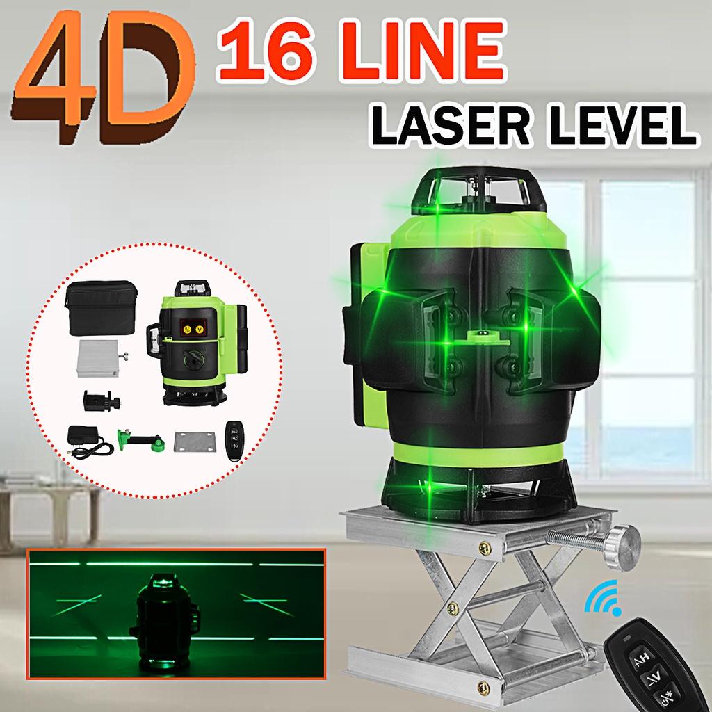 4D 12/16 Lines Laser Level 360 Horizontal And Vertical Cross Super Powerful Auto Self-Leveling Green Line Laser Level