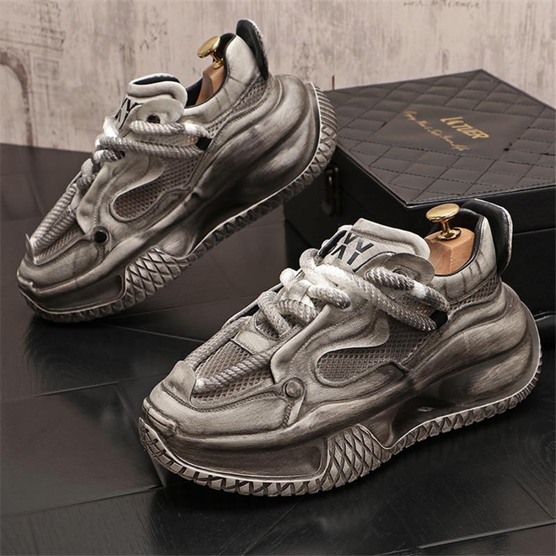 

Мужская повседневная обувь, модные мужские кроссовки на толстой подошве, увеличивающие рост, мужская обувь для улицы, обувь для мужчин 38 серый