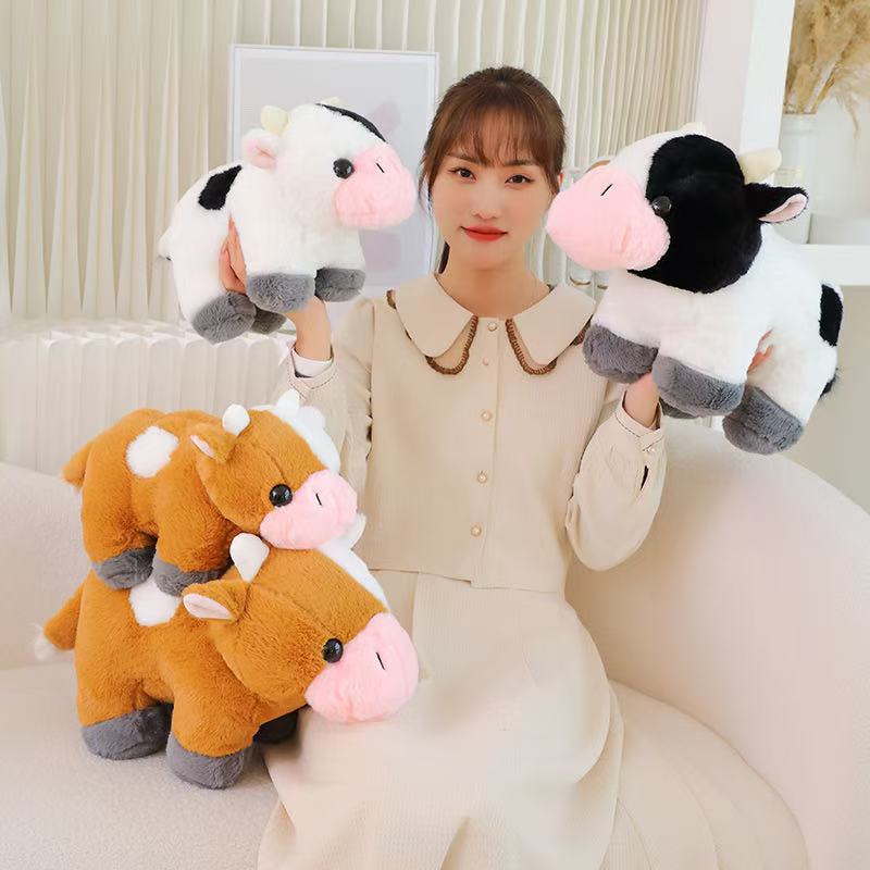 32cm Ranch Cow Doll Simulation Plush Toy Handmade Doll Cartoon Anime Cute Pillow Cushion Home Decoration Children's Birthday