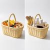 Mini Basket with Handle Compact Woven Plastic Sturdy for Home Decor