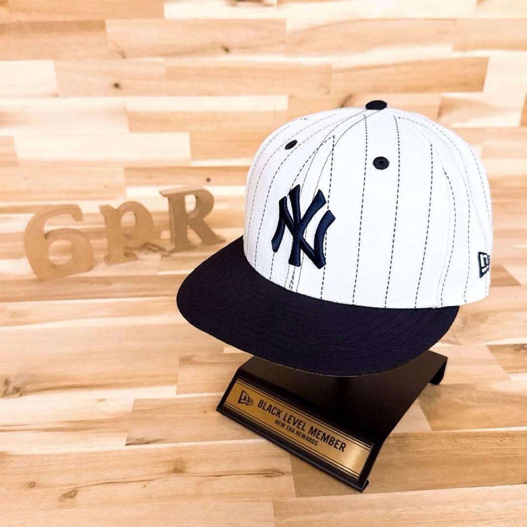 

[USED] Rare/Discontinued New Era x Yankees Baseball Stripe Cap, White x Navy