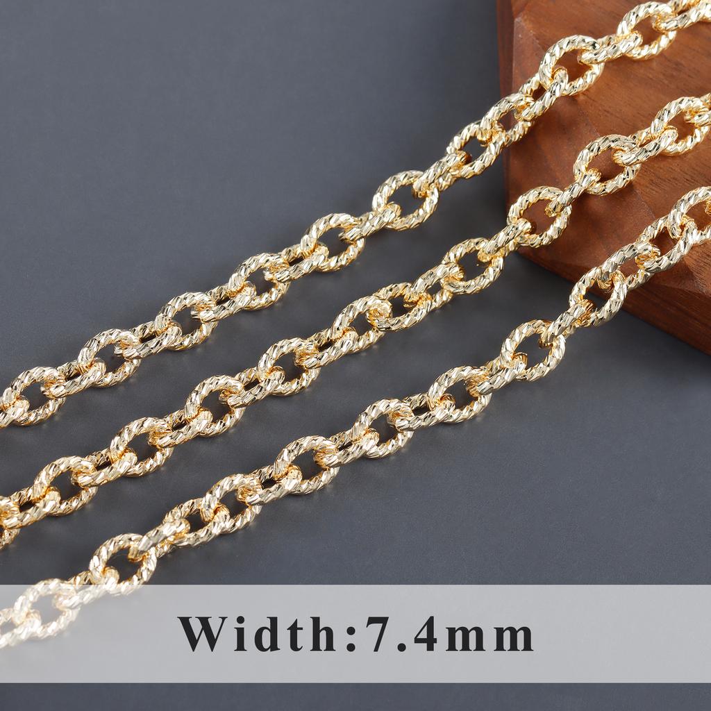 C219 1m/lot 18K Gold Rhodium Plated Copper Nickel Free DIY Jewelry Link Chain for Bracelet Necklace Making for Gift Wedding