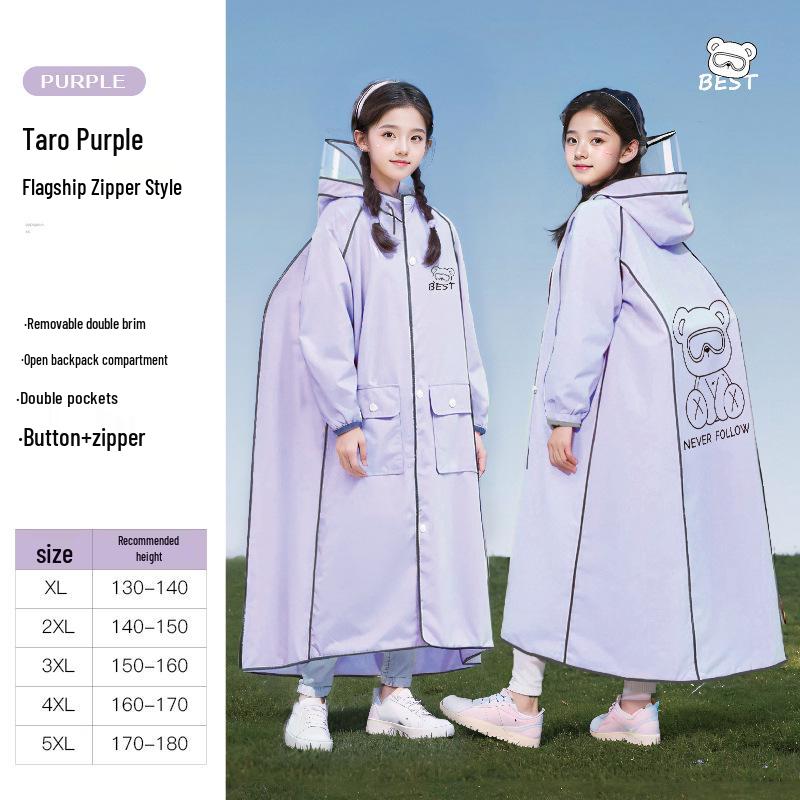 Unisex Children s Stormproof Full-Body Raincoat for School, Cycling, and Outdoor Activities. 3XL [Recommended height 150-160cm]