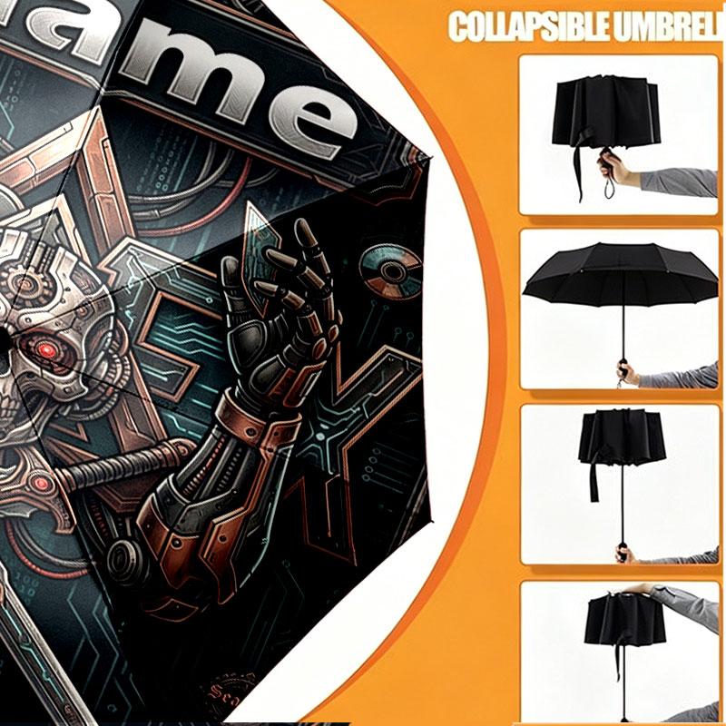 Custom Name Personalized Apex Legends Print Umbrella, Auto Open Close, 8‑Rib Sturdy Frame, Commute Camping Hiking Use, Birthday Gift
