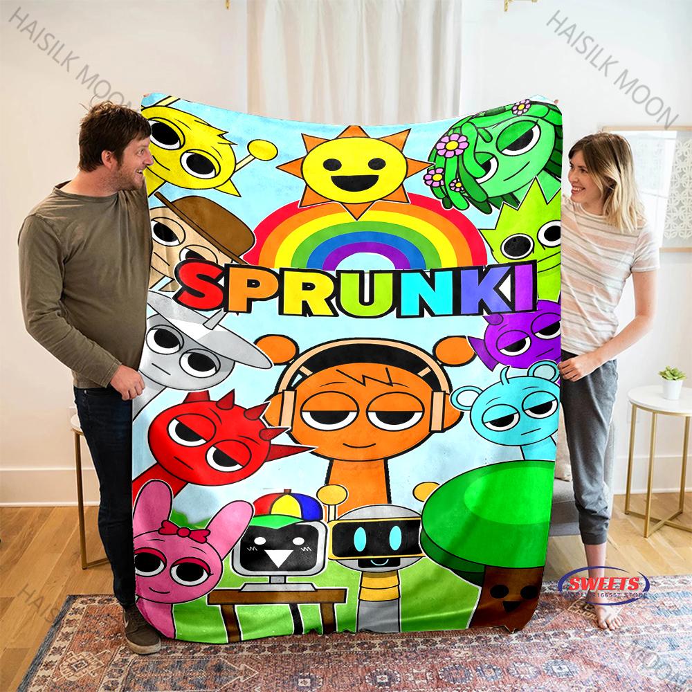 New Products Shipped Quickly! Music Theme S-Sprunki Printed Blanket Office Beach Camping Shawl Blanket Gift for Family & Friends