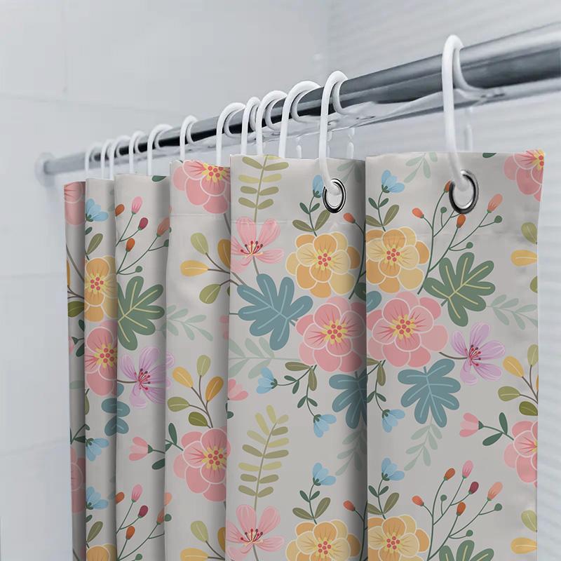 Vintage Pink Floral Shower Curtain Modern Bathroom Decor for Home Decoration