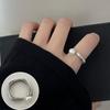 Korean S925 Silver Cross Military Flower Ring: Retro, Adjustable, Fashionable Hip-Hop Index Finger Design for Women.