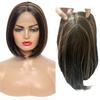 HAIR WALA™ 4 x 4 Inch Silk Base, 4 Clips Hair Toppers Hair Extension for Thinning Hair & Grey/White Hairs for Women,16 Inches Long, Brown with Hi