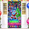 Banner/husă de ușă fluorescentă UV de Crăciun/Fundal/Decorațiune petrecere de sărbători/Pânză decorativă de Crăciun pentru agățat