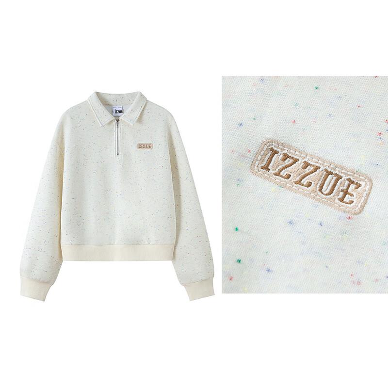 Izzue IT Women's Fall Colorful Speckle Half-Zip Polo Sweatshirt