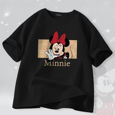 T-shirt Unisexe Disney Rétro Cadre Minnie Mouse Décontracté Oversize Manches Courtes Mode Confortable T-shirts Célèbres