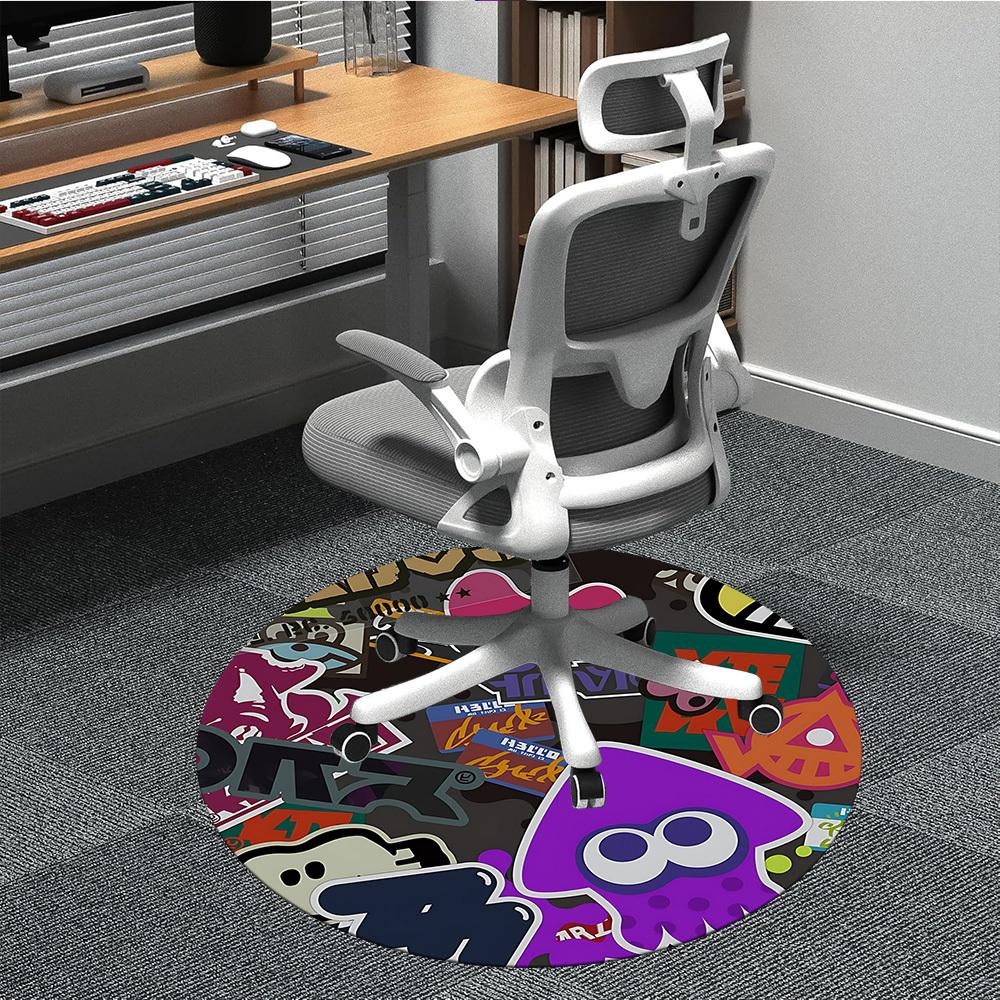 

1pc Splatoon Office Round Area Rug, Under Office Chairs Bedroom Living Room Home Decor, Room Deco, Available in Various Sizes196 80cm by 80cm