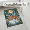 Winter Snowman Theme Soft Crystal Velvet Rug Custom Name & Text Print Non Slip Floor Rug for Bedroom Living Room