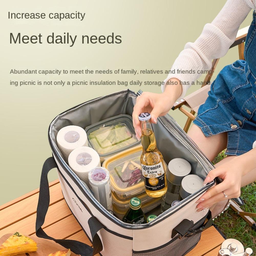 4-6h Heat Preservation Camping Picnic Bag Portable Insulated Lunch Bag Thermal Pie Carrier Junket