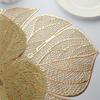 3pcs Hollow Table Mat Anti-stain Coaster Kitchen Accessories Leaf Shape Placemat  Hotel
