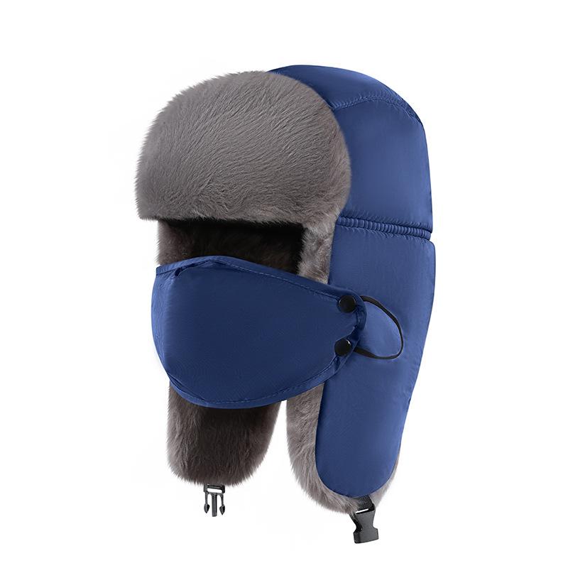 Hutversorgung Verdickte Lei Feng Mütze Herren und Damen mit Masken Winter Vollvelours Ski-Ohrenschützer Wasserdichte Thermomütze