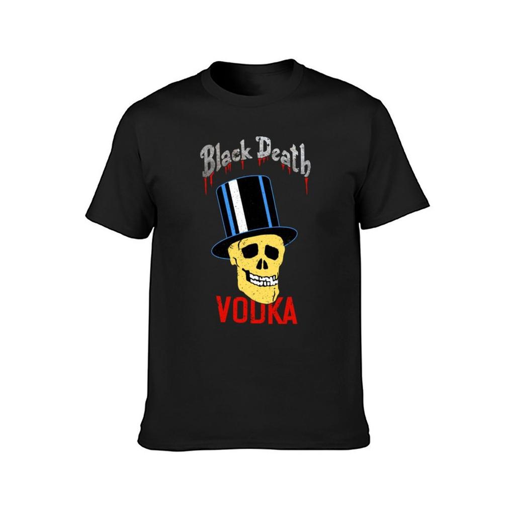 Black Death Vodka T-Shirt anime blanks T-shirts for men cotton