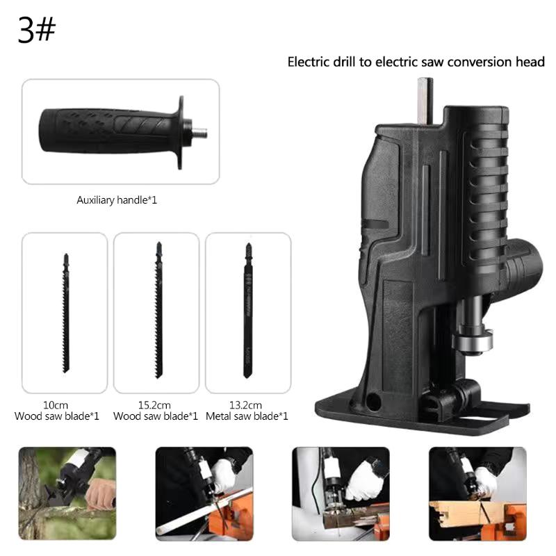 Household Modified Conversion for Head Repair Tool Electric Saber Saw Reciprocating Saw Blue Woodworking Cutting