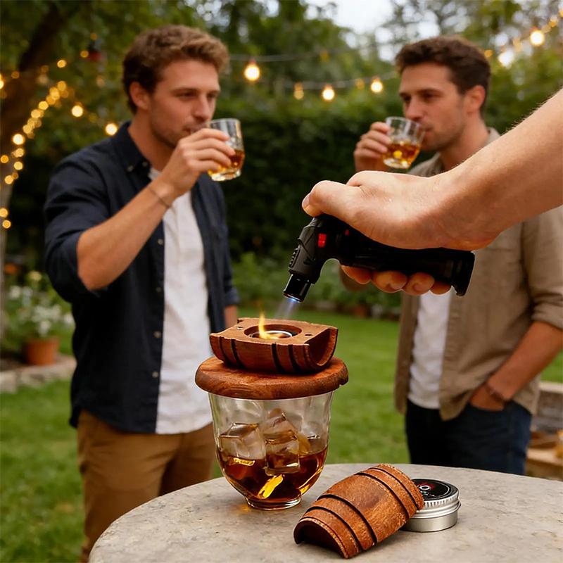 Filtru Butoi de Vin din Lemn Afumător Cocktail Kit Premium Afumător Cocktail Whiskey Ustensilă de Afumat din Lemn Bucătărie Bar Accesoriu Whiskey