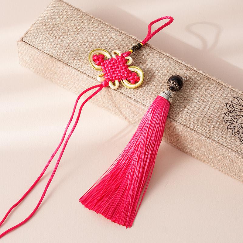 Handmade Chinese Knot Tassel Gourd Charm - DIY Car Hanging Ornament & Musical Instrument Accent