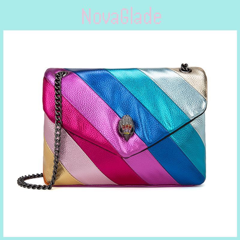 Colorful Pu Rainbow Eagle Head Shoulder Chain Crossbody Bag For Trendy Fashion