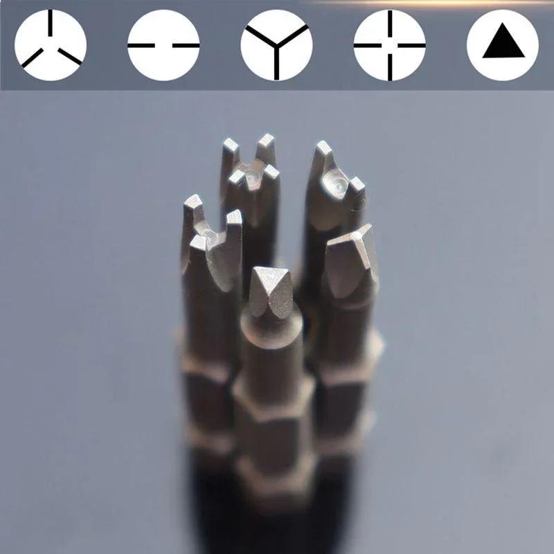 5/13pcs 50mm Precision Y U Shaped TriangleInner Cross Three Points Screwdriver Bit Special-Shaped Screwdriver Set Accessories