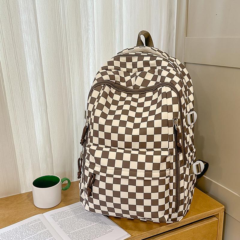 

Вместительный рюкзак-шахматка для студентов - Унисекс, подходит для студентов колледжей и старшеклассников Large 46*34*20 cm for Grades 3-12