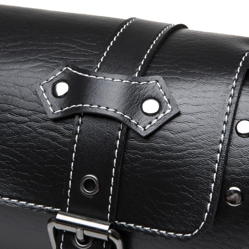 28GC Motorbike Tool Bag Front Fork Handlebar Bag Storage Universal Roll Bag Motorcycle Front Bag Vintage Saddlebag